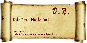 Dürr Noémi névjegykártya